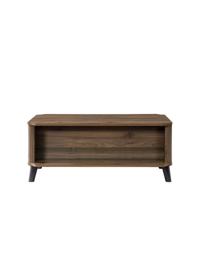 DANUBE HOME Basel Coffee Table with 2 Drawers - Columbia Walnut Finish, Stylish Living Room Furniture, Engineered Wood, Modern Design, Size: L100xW60xH42cm - Ideal for Your Home! - Image 4