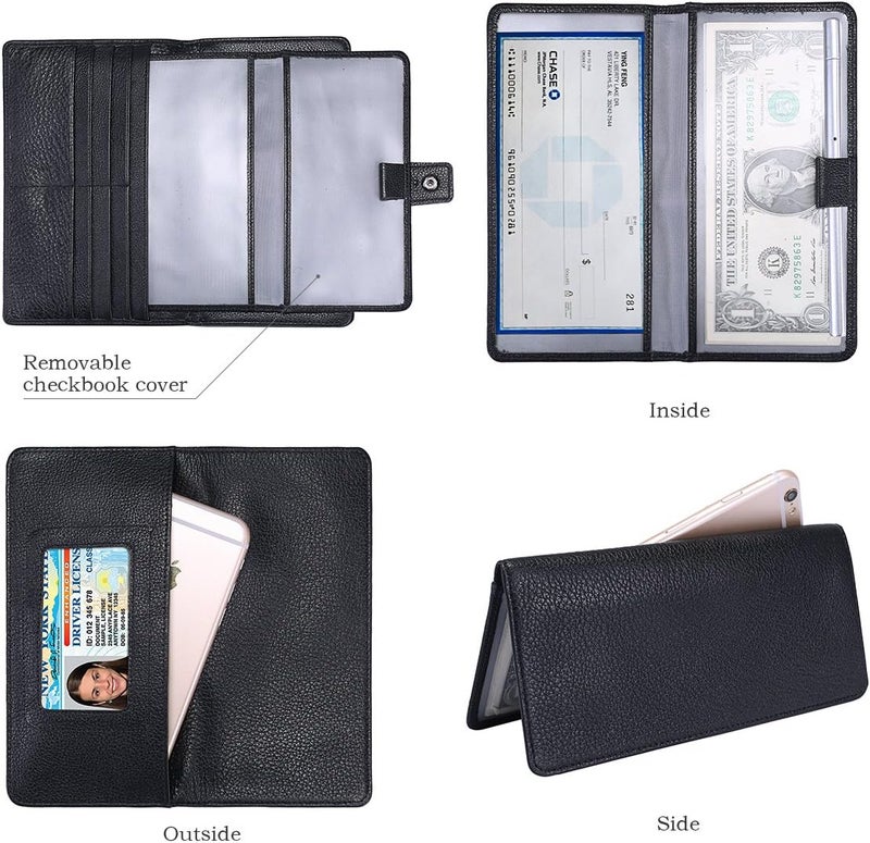 Itslife Womens Wallet,Large Capacity RFID Blocking Leather Wallets Credit Cards Organizer Ladies Wallet with Checkbook - Image 3