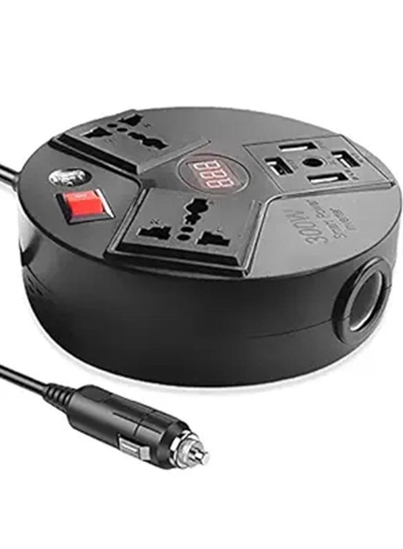 NEEHOON Multi functional Car Power Inverter 300W 4 USB Port 2 Socket - Image 1
