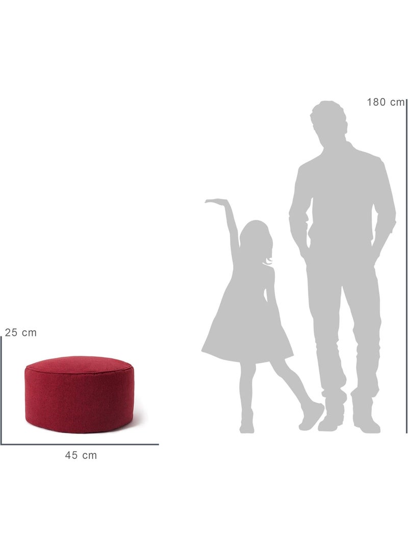 Indoor bean bag chair with filling, small chair, floor cushion, table, and footrest. Small and thin bean bag, 25 x 45 cm diameter. - Image 2