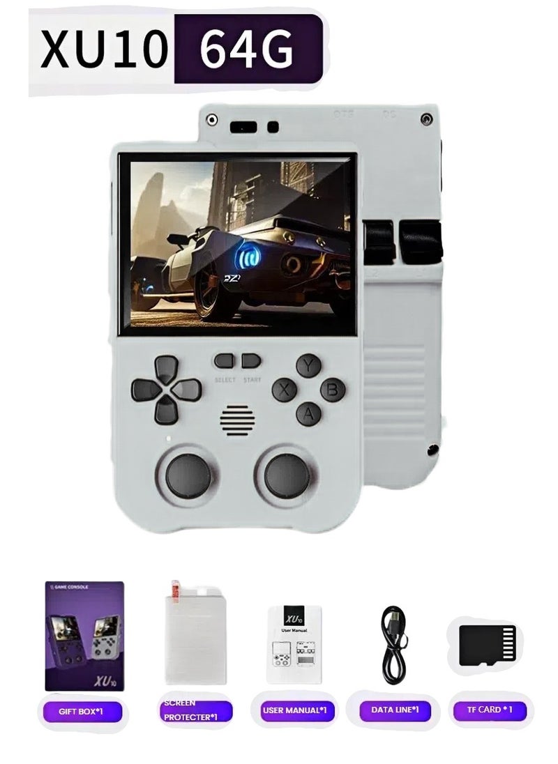XU10 Retro Handheld Game Console – 3.5” IPS, 8000 Preloaded Games, 64GB, 12 Languages (Arabic Support), Kids & Adults