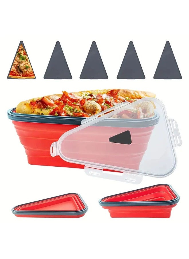 Foldable Silicone Pizza Box, Reusable Pizza Storage Container, Space-Saving and Microwave Safe, Portable Pizza Slice Keeper with Lid, BPA Free, Ideal for Leftovers and On-the-Go Lunches - Image 1