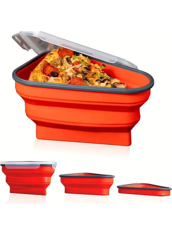 Foldable Silicone Pizza Box, Reusable Pizza Storage Container, Space-Saving and Microwave Safe, Portable Pizza Slice Keeper with Lid, BPA Free, Ideal for Leftovers and On-the-Go Lunches - Image 2