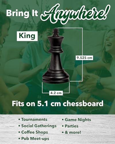 WE Games Bobby Fischer Ultimate Chess Pieces Set, Staunton Plastic Tournament Chess Set - Extra Queens, Triple Weighted - Image 4