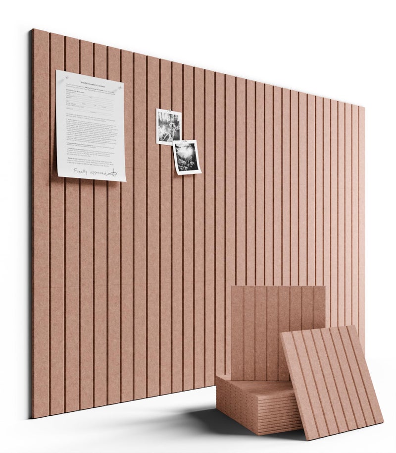 Fluxynara Large Felt Bulletin Board 48" x 36" Cork Board Alternative-12 Pack with 70 Safe Removable Adhesive Tabs, Felt Boards for Walls Bulletin Boards for Home Office Classroom Pin Board-Terracotta - Image 1