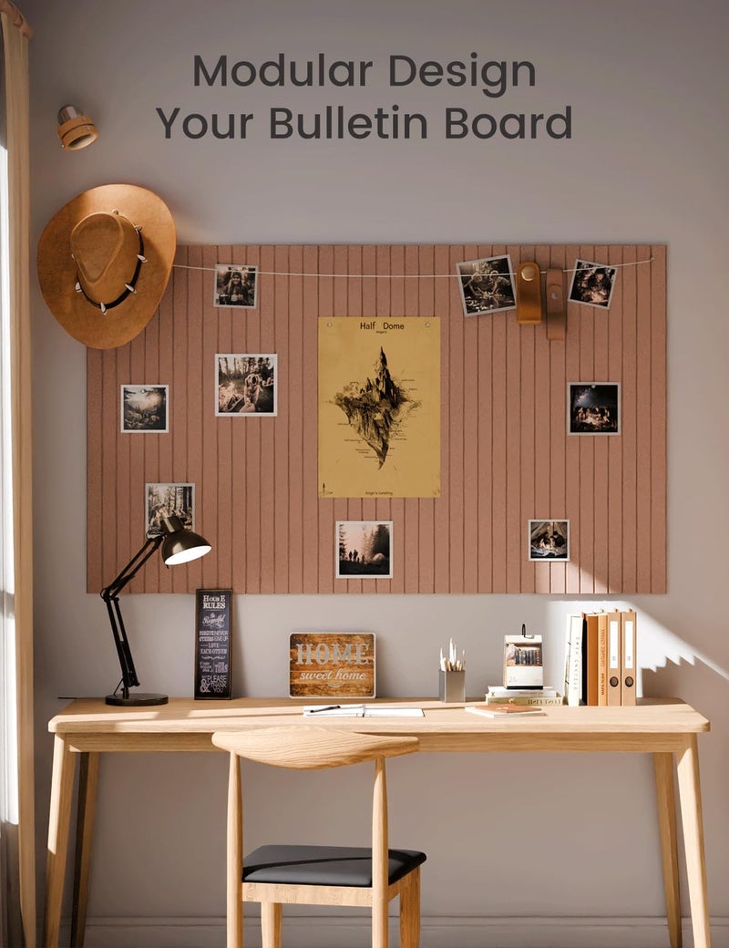Fluxynara Large Felt Bulletin Board 48" x 36" Cork Board Alternative-12 Pack with 70 Safe Removable Adhesive Tabs, Felt Boards for Walls Bulletin Boards for Home Office Classroom Pin Board-Terracotta - Image 5