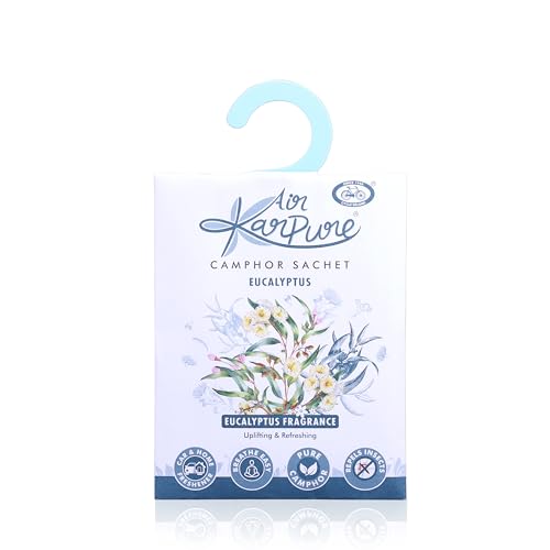 Cycle Pure Karpure Camphor Sachet - Pack of 2 | Air Freshener for Wardrobe, Home, Office, Bathroom, Car | Floral Musk, Eucalyptus | Each Lasts up to 30 Days - Image 5