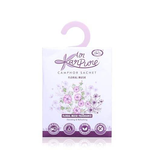 Cycle Pure Karpure Camphor Sachet - Pack of 2 | Air Freshener for Wardrobe, Home, Office, Bathroom, Car | Floral Musk, Eucalyptus | Each Lasts up to 30 Days - Image 2