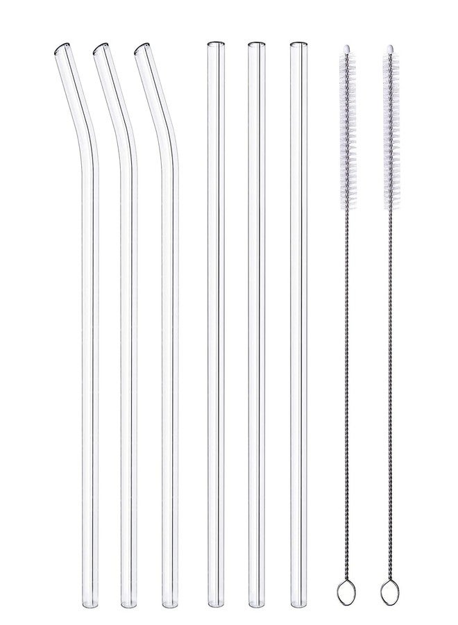 YAOSHENG Reusable Glass Straws, 8.4" x 8 mm Clear Drinking Straws for Milkshakes, Frozen Drinks, Smoothies, Bubble Tea. (8.4" x 8 mm) - Image 1