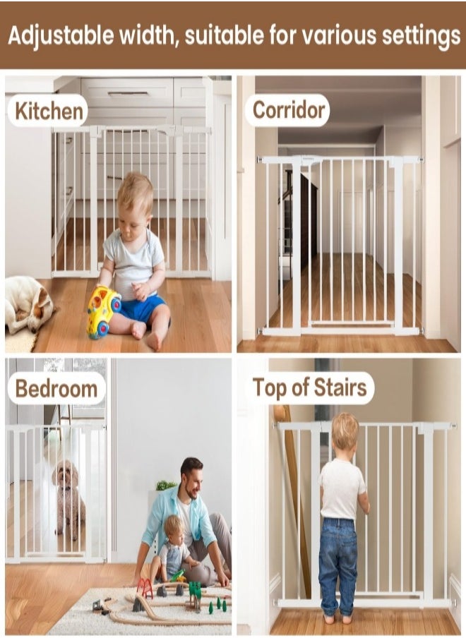 nubite Auto-Close Safety Baby Gate, No Drilling, Extra Wide Child Gate,Extra Wide Child Gate with 35 cm Extension Kit, Maximum Suitable for 118 cm, Baby Gates for Stairs and Doorways, Pet door,  Easy Install  - Image 4