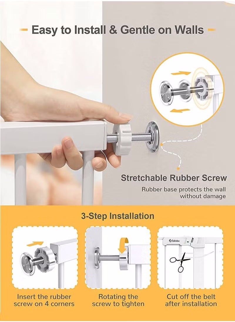 nubite Auto-Close Safety Baby Gate, No Drilling, Extra Wide Child Gate,Extra Wide Child Gate with 35 cm Extension Kit, Maximum Suitable for 118 cm, Baby Gates for Stairs and Doorways, Pet door,  Easy Install  - Image 5