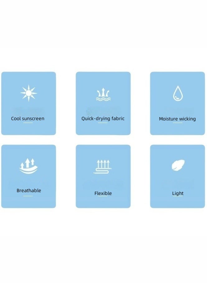 مجموعة شالات واقية من الشمس للبنات، شال شيفون حرير جليدي، حجاب مضاد للأشعة فوق البنفسجية - Image 4