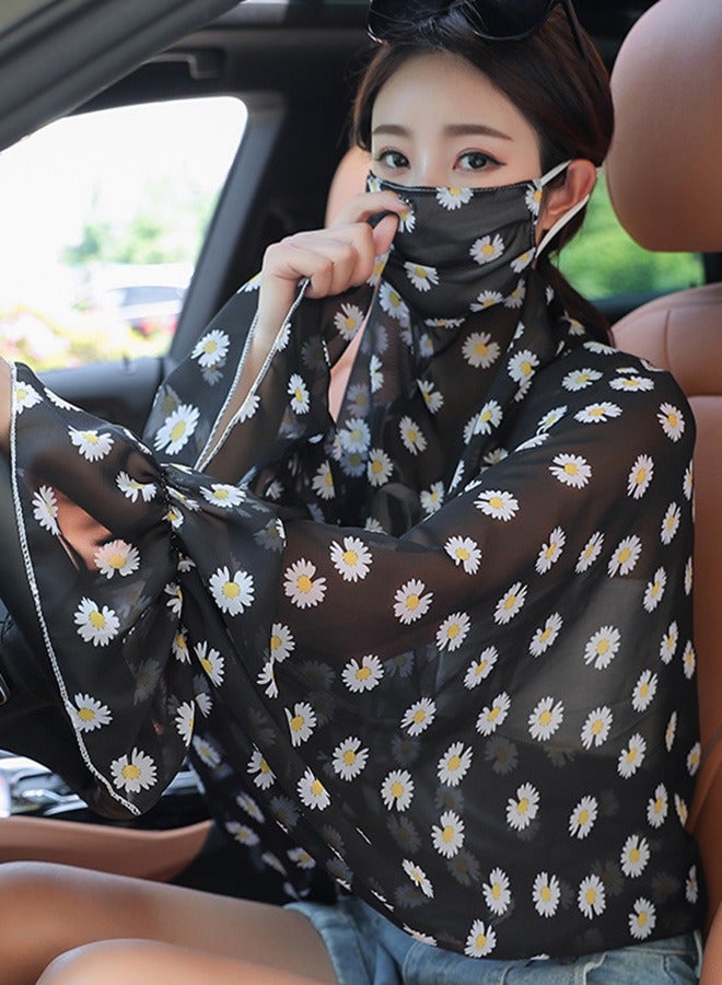 مجموعة شالات واقية من الشمس للبنات، شال شيفون حرير جليدي، حجاب مضاد للأشعة فوق البنفسجية - Image 1