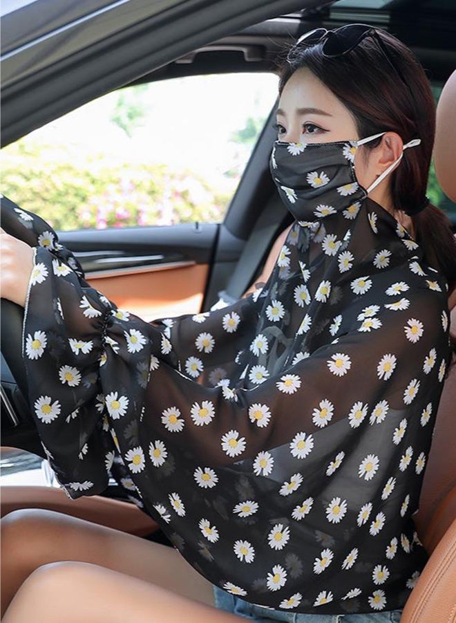 مجموعة شالات واقية من الشمس للبنات، شال شيفون حرير جليدي، حجاب مضاد للأشعة فوق البنفسجية - Image 2