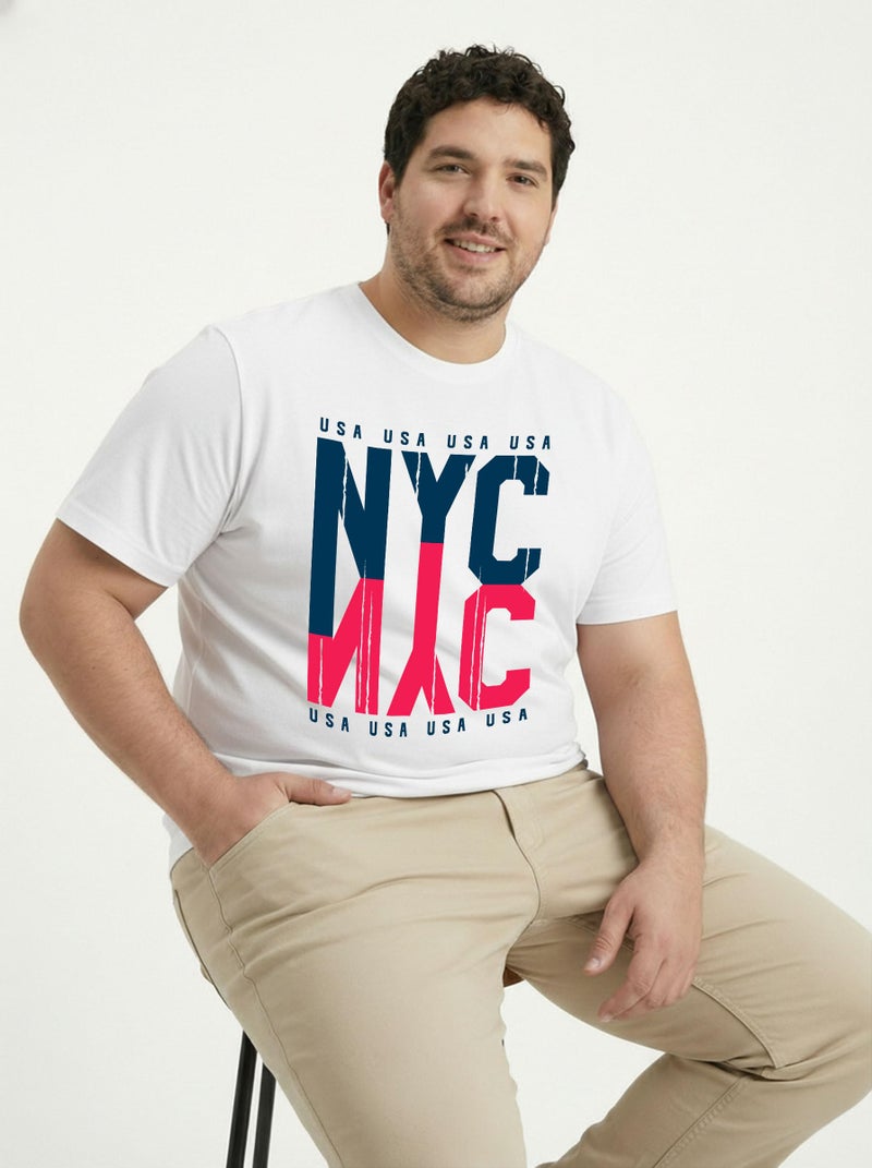 Toodlegram Men Plus Size T-Shirt | 100% Cotton Regular Fit Casual T-Shirt for Men | Comfortable Available in 3XL, 4XL, 5XL, 6XL White - Image 3