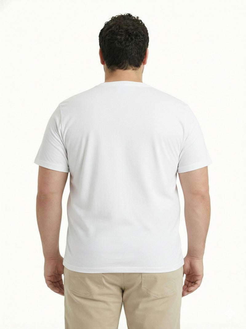 Toodlegram Men Plus Size T-Shirt | 100% Cotton Regular Fit Casual T-Shirt for Men | Comfortable Available in 3XL, 4XL, 5XL, 6XL White - Image 5