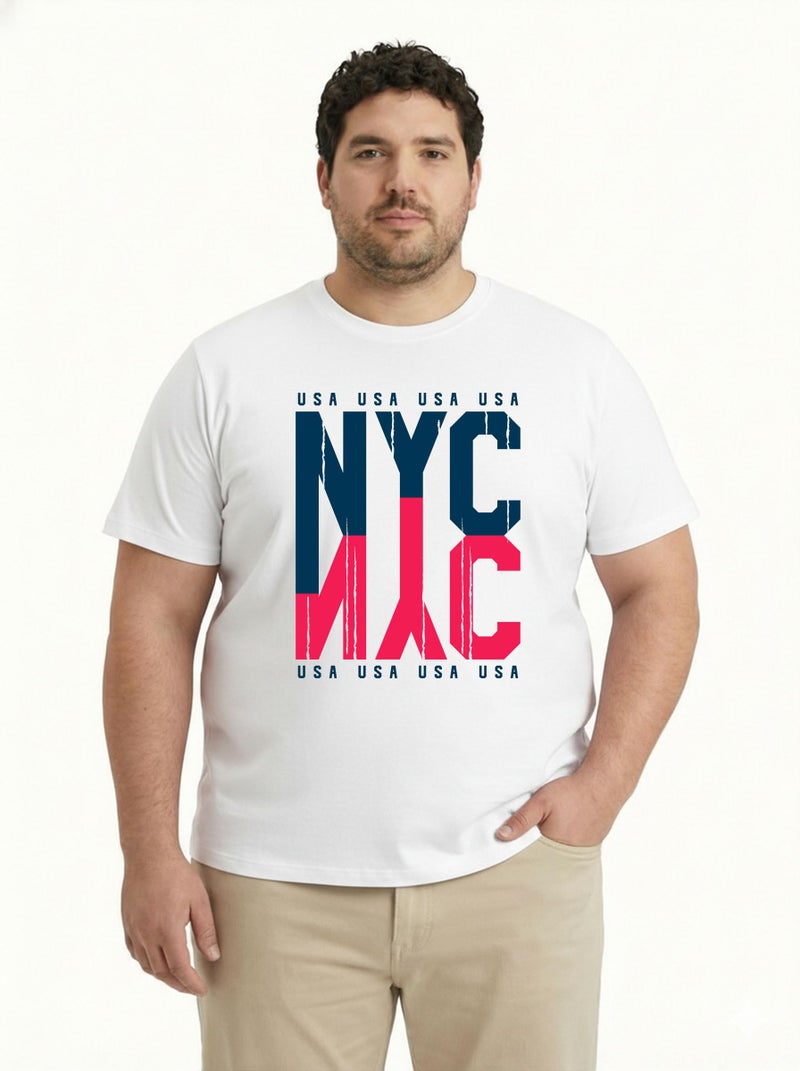 Toodlegram Men Plus Size T-Shirt | 100% Cotton Regular Fit Casual T-Shirt for Men | Comfortable Available in 3XL, 4XL, 5XL, 6XL White - Image 2