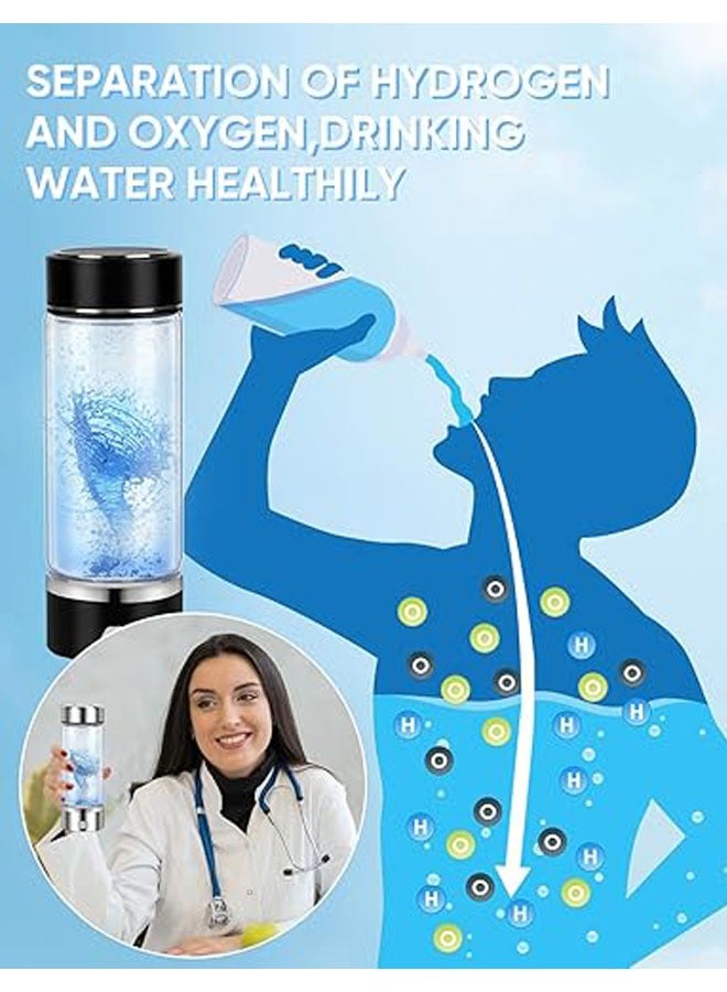 عام زجاجة ماء هيدروجيني محترفة - قابلة للشحن بالمحمول، منظف ماء هيدروجيني، مولد ماء هيدروجيني مع كوب ماء مغذي، كوب صحي للمنزل، للسفر. - Image 3