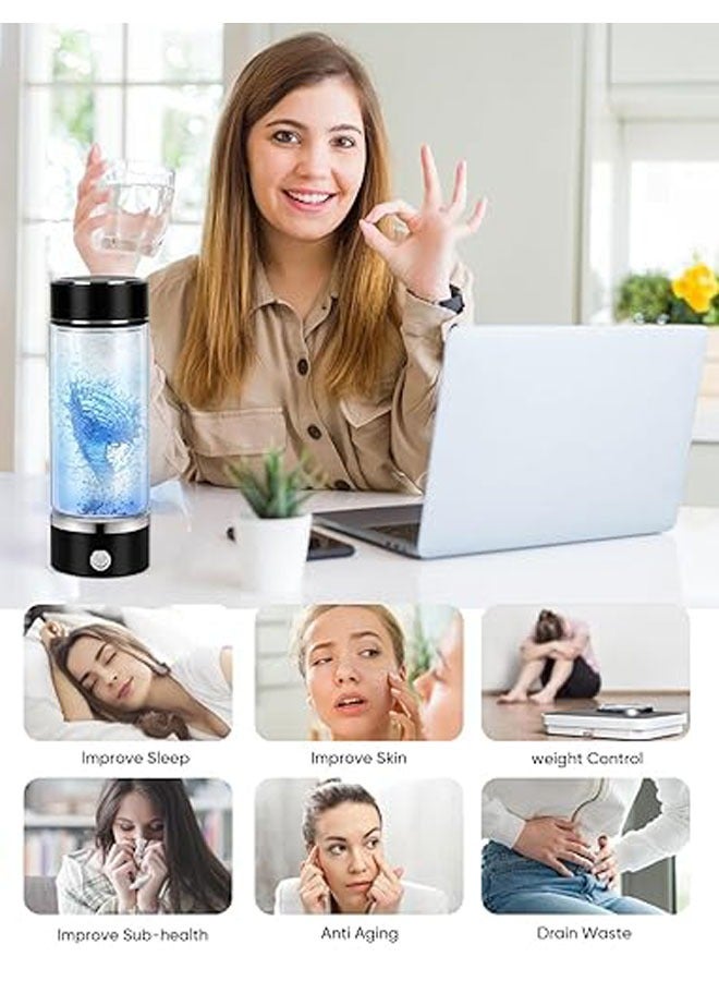 عام زجاجة ماء هيدروجيني محترفة - قابلة للشحن بالمحمول، منظف ماء هيدروجيني، مولد ماء هيدروجيني مع كوب ماء مغذي، كوب صحي للمنزل، للسفر. - Image 4