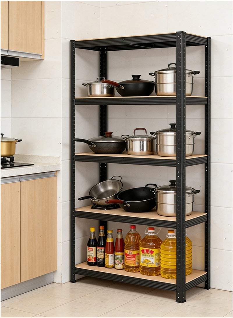 Yoawllty Black Storage Shelves, Garage Storage, Boltless Assembly, Adjustable Shelving Unit for Shed Warehouse Basement Kitchen - Image 1