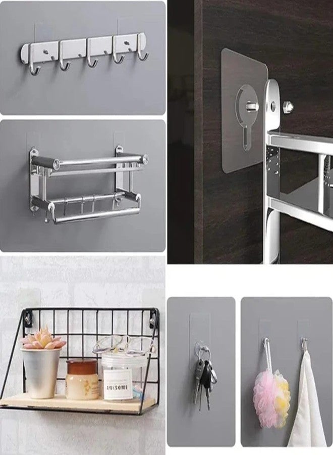 Decorcrafts Photo Frame Hooks for Wall Without Drilling/self Adhesive Hooks 10 Pack Self Adhesive Hooks for Wall Heavy Duty Strong Nail Free for Hanging Photo Frame Transparent Stainless Steel (10) - Image 3