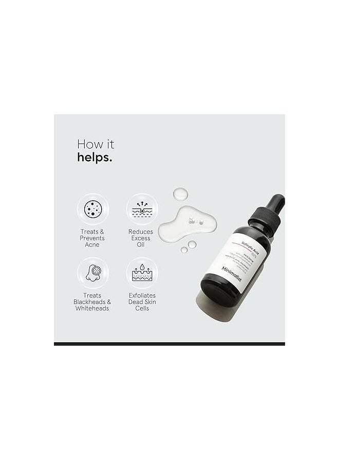 منيماليست الحد الادنى سيروم حمض الساليسيليك 2% للبشرة الدهنية | يساعد على فتح المسام والكسر والرؤوس السوداء والملمس المتوتر | مقشر قائم على BHA للبشرة الدهنية | 30 مل - Image 3