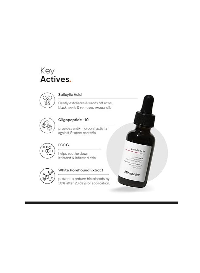 منيماليست الحد الادنى سيروم حمض الساليسيليك 2% للبشرة الدهنية | يساعد على فتح المسام والكسر والرؤوس السوداء والملمس المتوتر | مقشر قائم على BHA للبشرة الدهنية | 30 مل - Image 5