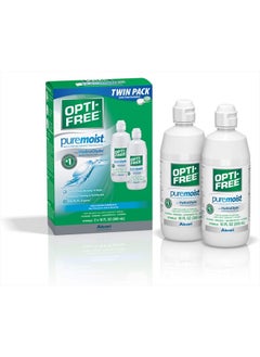 Opti-Free Puremoist Multi-Purpose Disinfecting Solution with Lens Case, 20 Fl Oz (pack of 2)  - Image 1