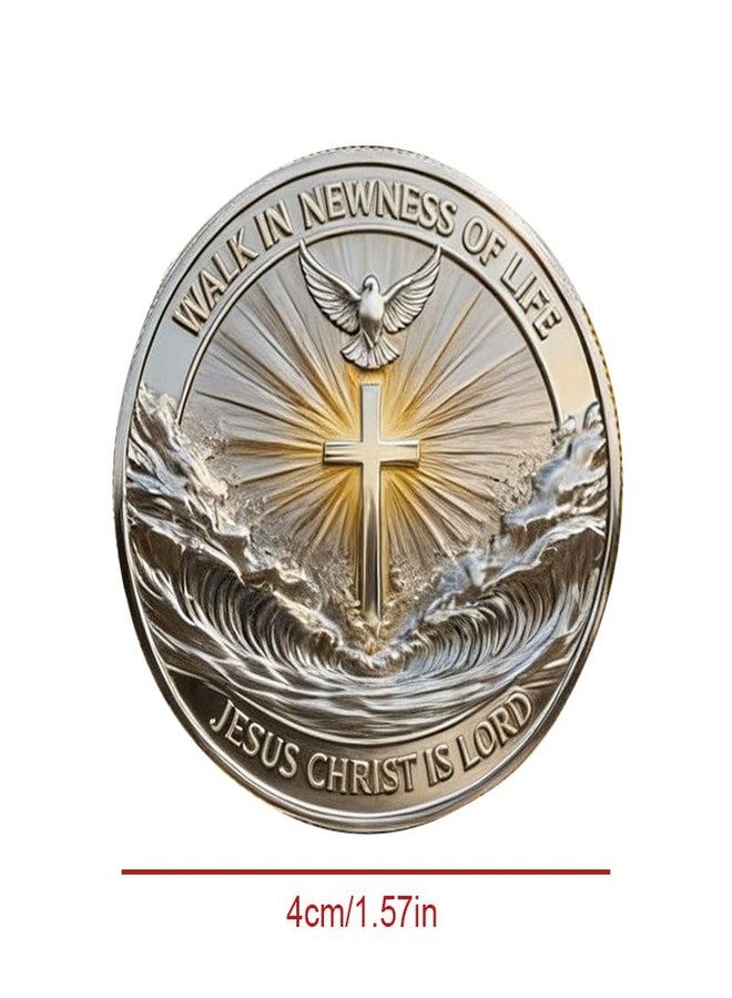 Fasmesk Christian Baptism Commemorative Coin - I Left It in The Water/Walk in Newness of Life - Religious Gift - Image 4