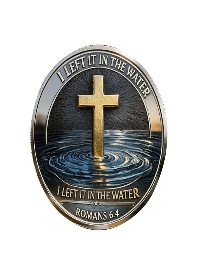 Fasmesk Christian Baptism Commemorative Coin - I Left It in The Water/Walk in Newness of Life - Religious Gift - Image 2