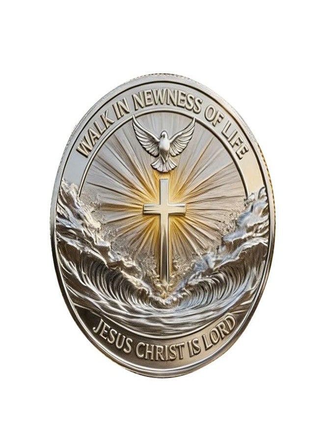 Fasmesk Christian Baptism Commemorative Coin - I Left It in The Water/Walk in Newness of Life - Religious Gift - Image 3