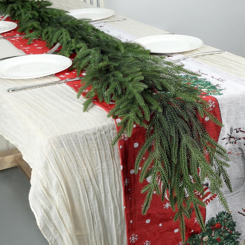 Artgar Pine Garland - 6 Ft Christmas Garland - Artificial Green Cedar Garlands - Garlands Christmas Decorations for Home Mantel Stairs Dining Table Christmas Decor (Green) - Image 1