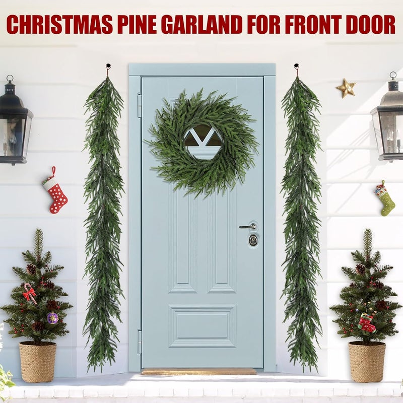 Artgar Pine Garland - 6 Ft Christmas Garland - Artificial Green Cedar Garlands - Garlands Christmas Decorations for Home Mantel Stairs Dining Table Christmas Decor (Green) - Image 3
