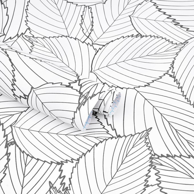 GRAY LEAF WALLPAPER 177X197 MODERN GRAY LEAF PEEL AND STICK WALLPAPER REMOVABLE SELF ADHESIVE WALL PAPER WHITE AND LEAVES CONTACT PAPER FORBEDROOM HOME DECORATION
