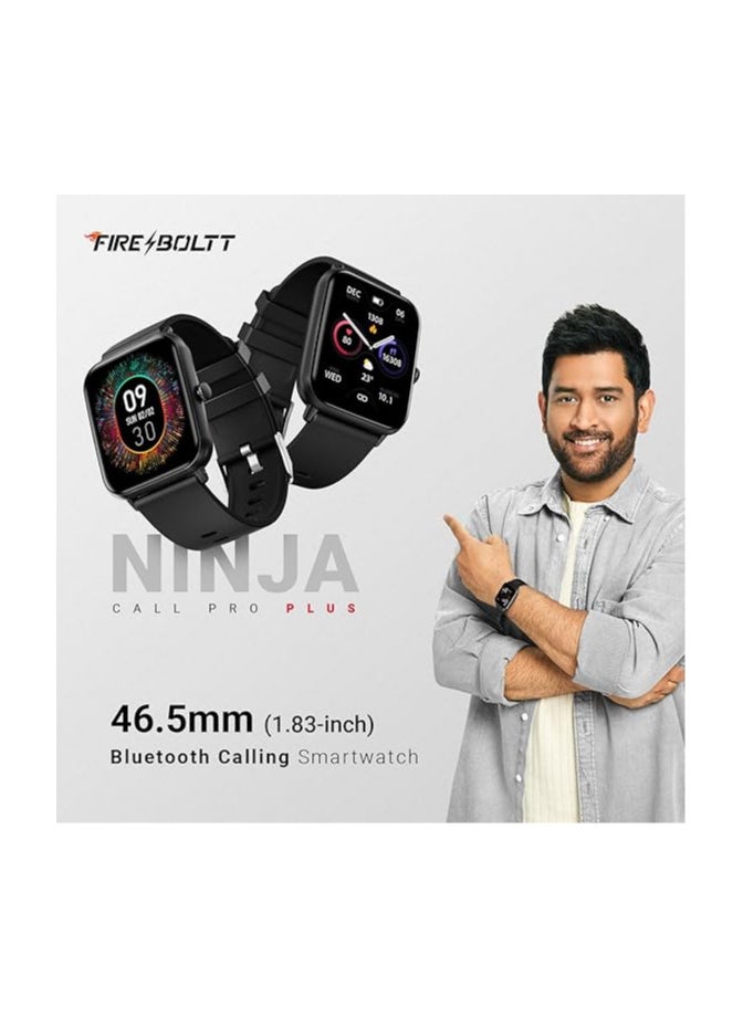 Fire-Boltt Ninja Call Pro Plus 46.48mm (1.83 inch) Smart Watch with Bluetooth Calling, AI Voice Assistance, 120 Sports Modes IP67 Rating, 240 * 280 Pixel High Resolution (Black)