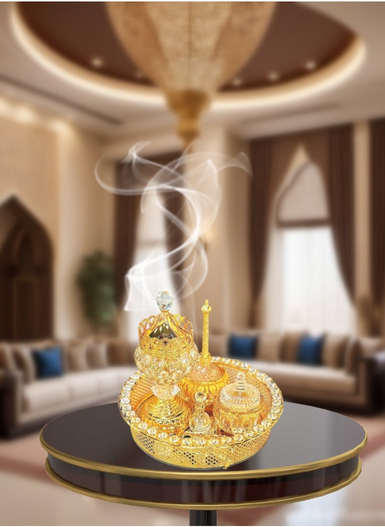 بخور بوسيدين - مجموعة مبخرة بخور بتصميم أنيق، مبخرة العود العربي، حامل عطر بخور للمنزل والمكتب - Image 1