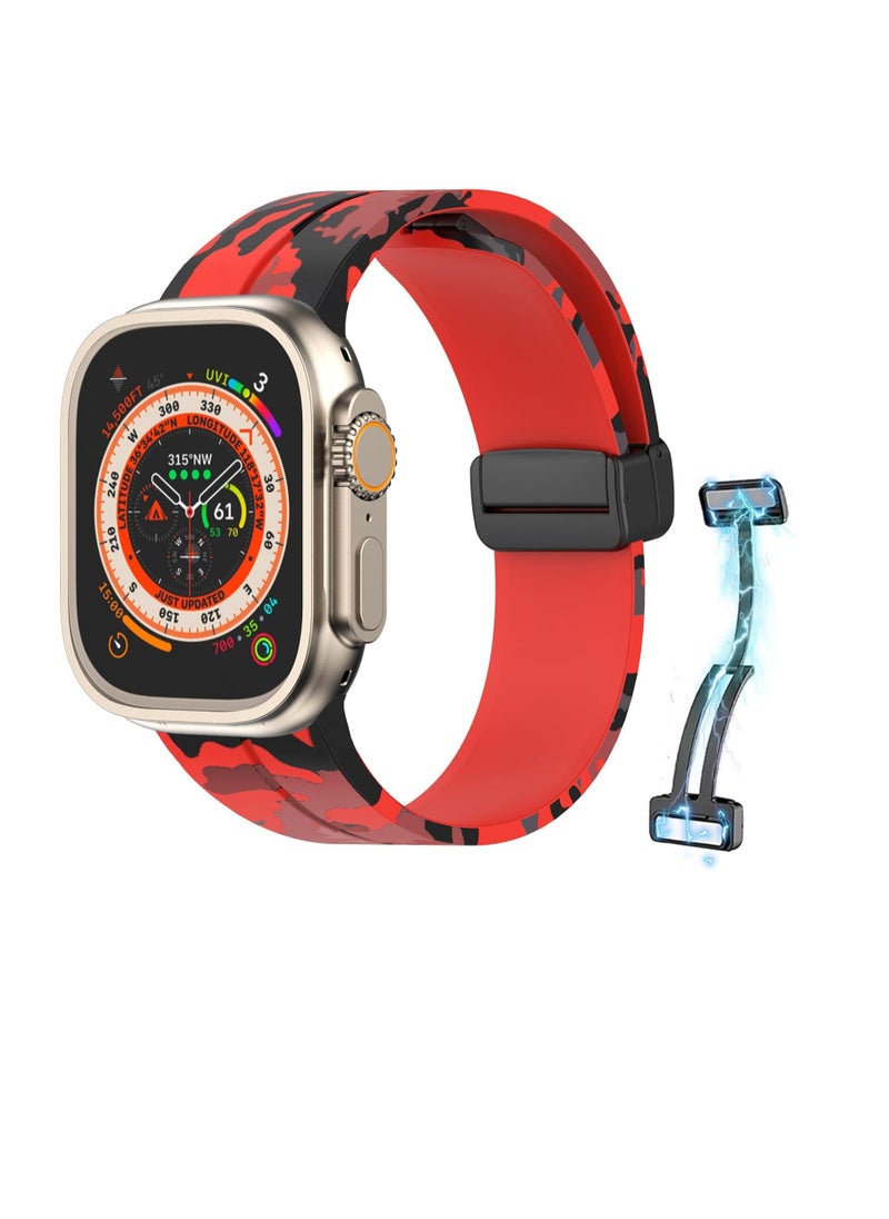 Generic - Silicone Magnetic Strap for Apple Watch Ultra Band 49mm 45mm 44mm 42mm Men/Women, Soft Sport Silicone Replacement Wristband Strap for iwatch Series 9/8/7/6/5/4/3/2/SE/Ultra2 - Image 1