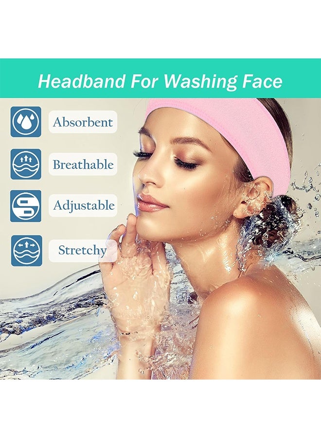 Generic 3 Pack Facial Spa Headband for Women - Adjustable, Non-Slip Terry Cloth Headband for Washing Face, Makeup, and Shower - Soft and Stretchable Hair Wrap  - Image 2