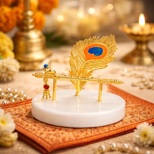 CraftVatika Goldplated Krishna Hand with Flute for Car Dashboard Small Return Housewarming Gift, Home Decoration Items for Living Room, Wedding Anniversary Janmashtami Birthday Gift for Man Woman - Image 3