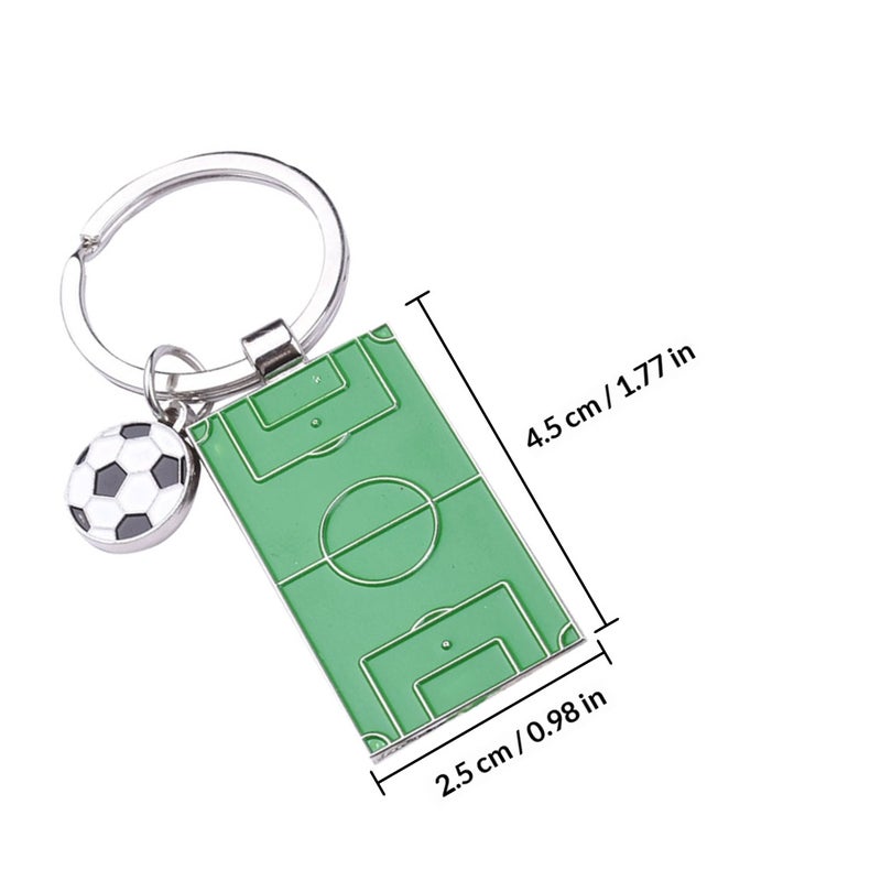 3Pcs Adorable Keychains Football Field Key Pendant Athlete Souvenir (Green) - Image 2