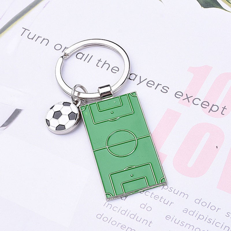 3Pcs Adorable Keychains Football Field Key Pendant Athlete Souvenir (Green) - Image 3