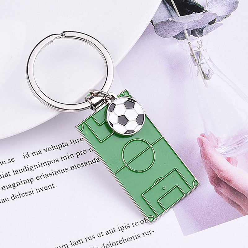 3Pcs Adorable Keychains Football Field Key Pendant Athlete Souvenir (Green) - Image 1