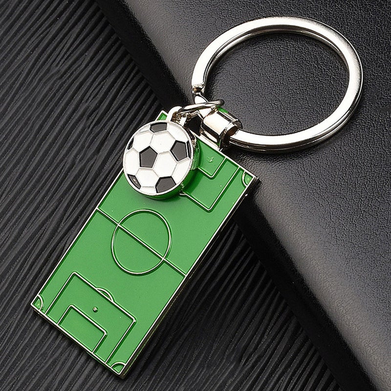 3Pcs Adorable Keychains Football Field Key Pendant Athlete Souvenir (Green) - Image 4