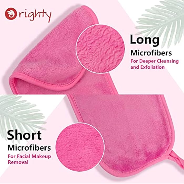 Orighty Makeup Remover Cloths Pack of 4, Reusable Microfiber Facial Cleansing Cloths, Remove Instantly Dirt, Makeup&Waterproof Mascara with Just Water, 15.5 x 7.5 in, Blue/Purple/Black/Pink - Image 2