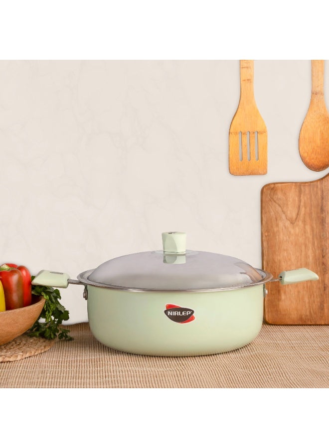NIRLEP NutriHealth Pro 5L Induction Casserole with Stainless Steel Lid | Silver Ion Coating, Induction Compatible, Metal Spoon Friendly, Heavy Duty Handles With Soft Touch Finish  - Image 4