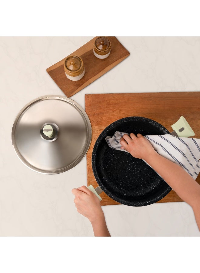 NIRLEP NutriHealth Pro 5L Induction Casserole with Stainless Steel Lid | Silver Ion Coating, Induction Compatible, Metal Spoon Friendly, Heavy Duty Handles With Soft Touch Finish  - Image 5