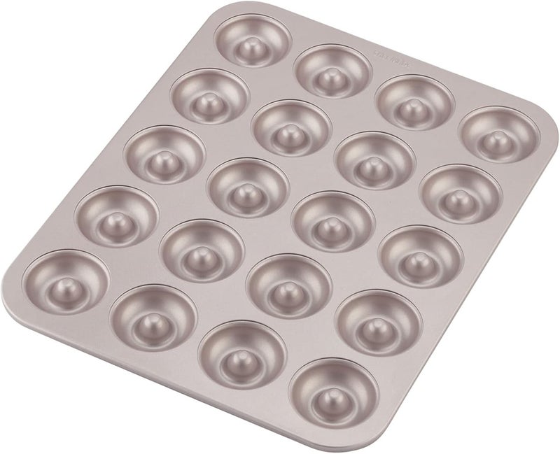 chefmade Donut Mold Cake Pan, 20-Cavity Non-Stick Ring Doughnut Bakeware for Oven Baking (Champagne Gold) - Image 1