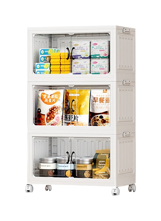Generic 3-Layer Storage Cabinet, Large-Capacity Foldable Drawer Shelves , Wheels and Doors, Suitable as Wardrobe Storage Box and Hat Storage Box  - Image 1