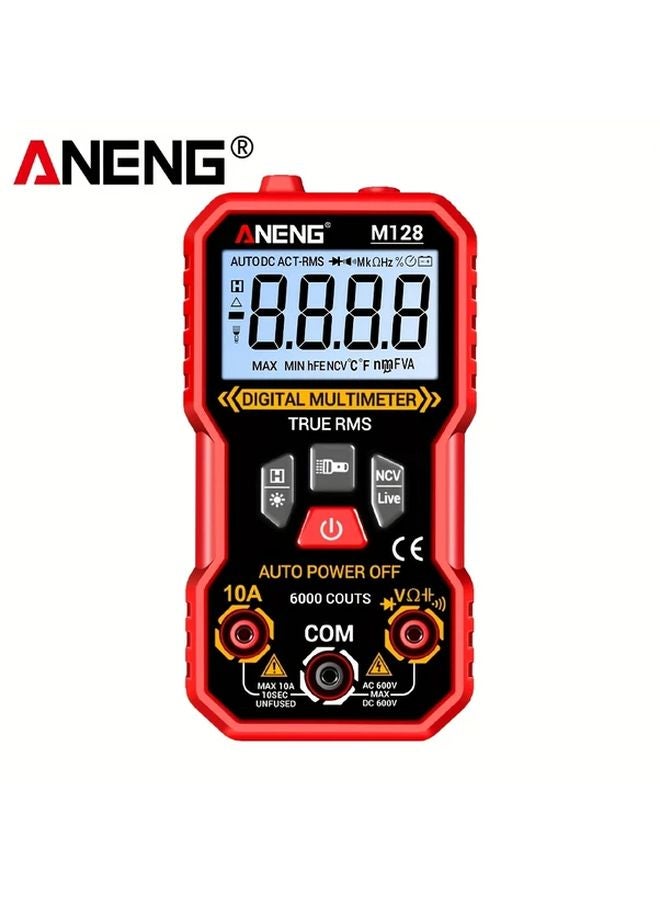 ANENG M128 Red 6000 Count Digital Multimeter AC DC Voltage Tester NCV LCD Backlit - Image 1