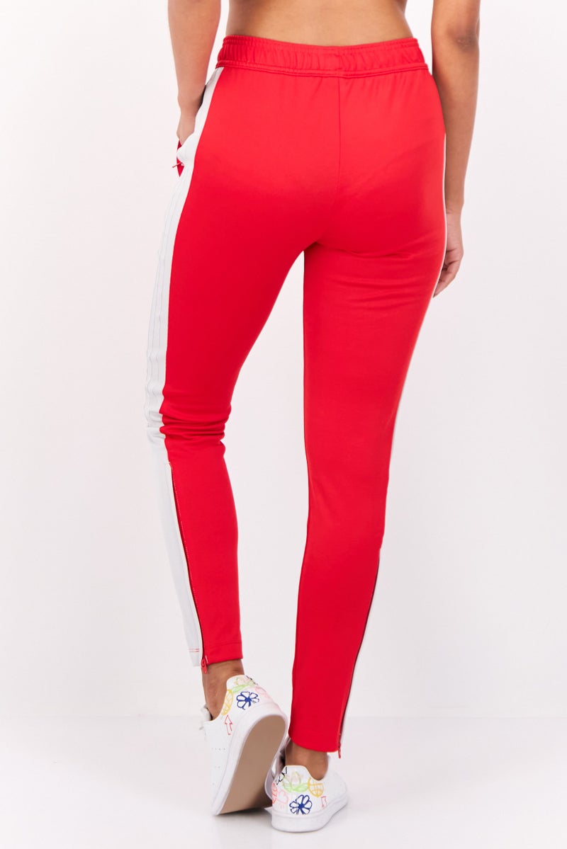 Adidas Women Sportswear Fit Drawstring Training Track Pants, Red  - Image 4